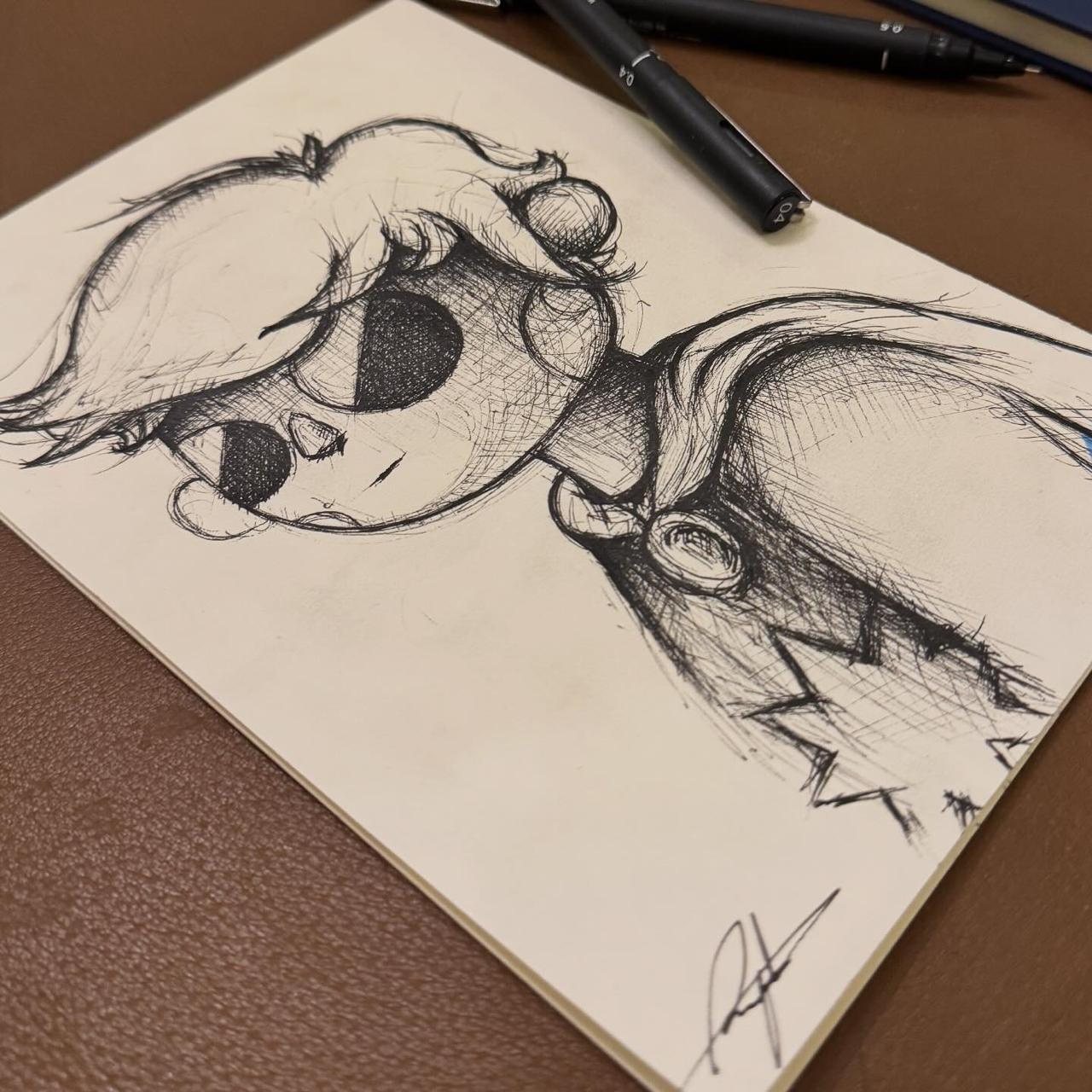 A hand-drawn sketch of Charlie